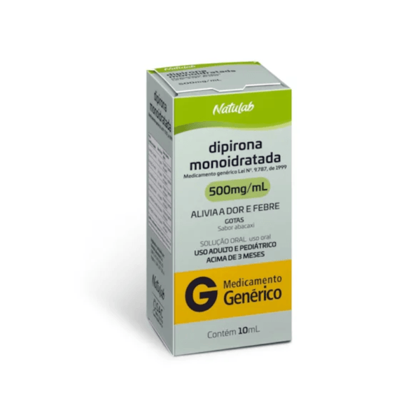 Dipirona Monoidratada Natulab 500mg/mL gotas com 10mL de solução de uso oral Genérico